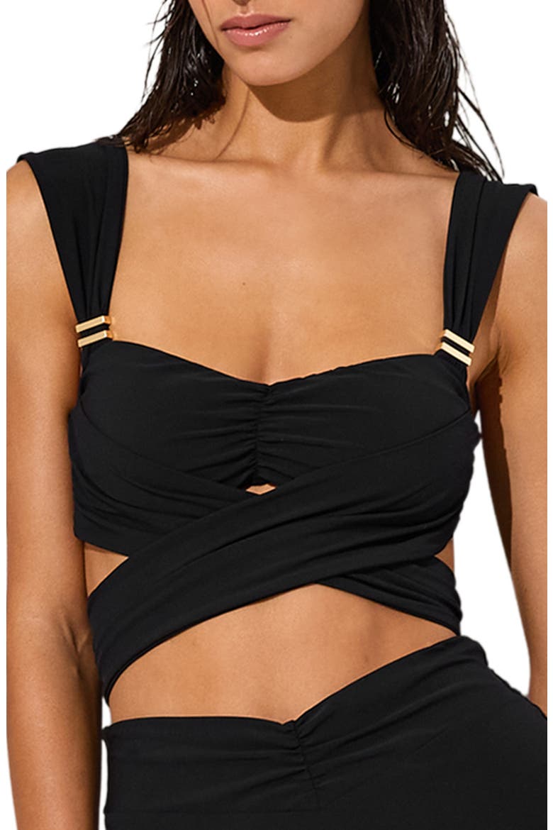 Maisie Strappy Bikini Top, Main, color, BLACK