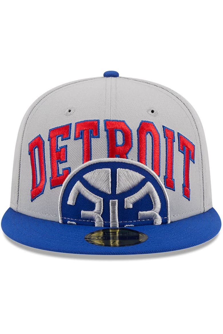 Men's New Era Gray/Blue Detroit Pistons Tip-Off Two-Tone 59FIFTY Fitted Hat, Alternate, color, Gray