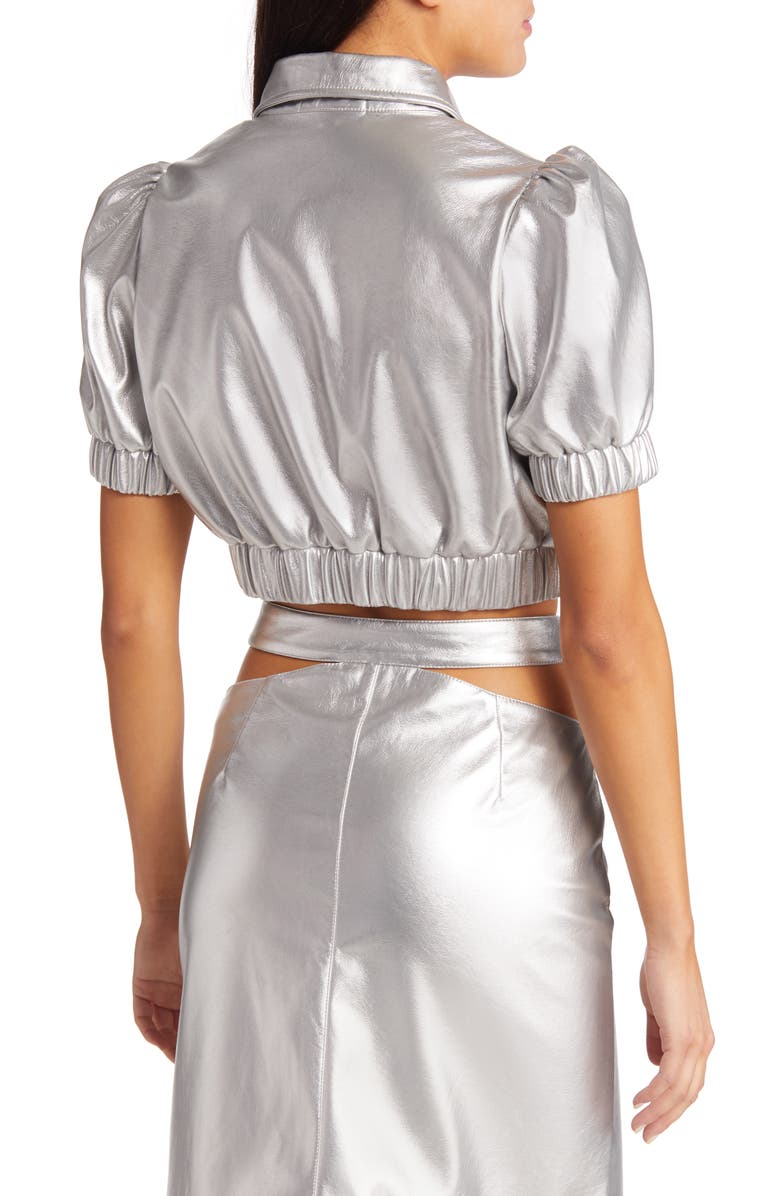 Amy Lynn Faux Leather Crop Top, Alternate, color,