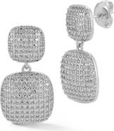 GLAZE JEWELRY Pavé Cubic Zirconia Cushion Drop Earrings
