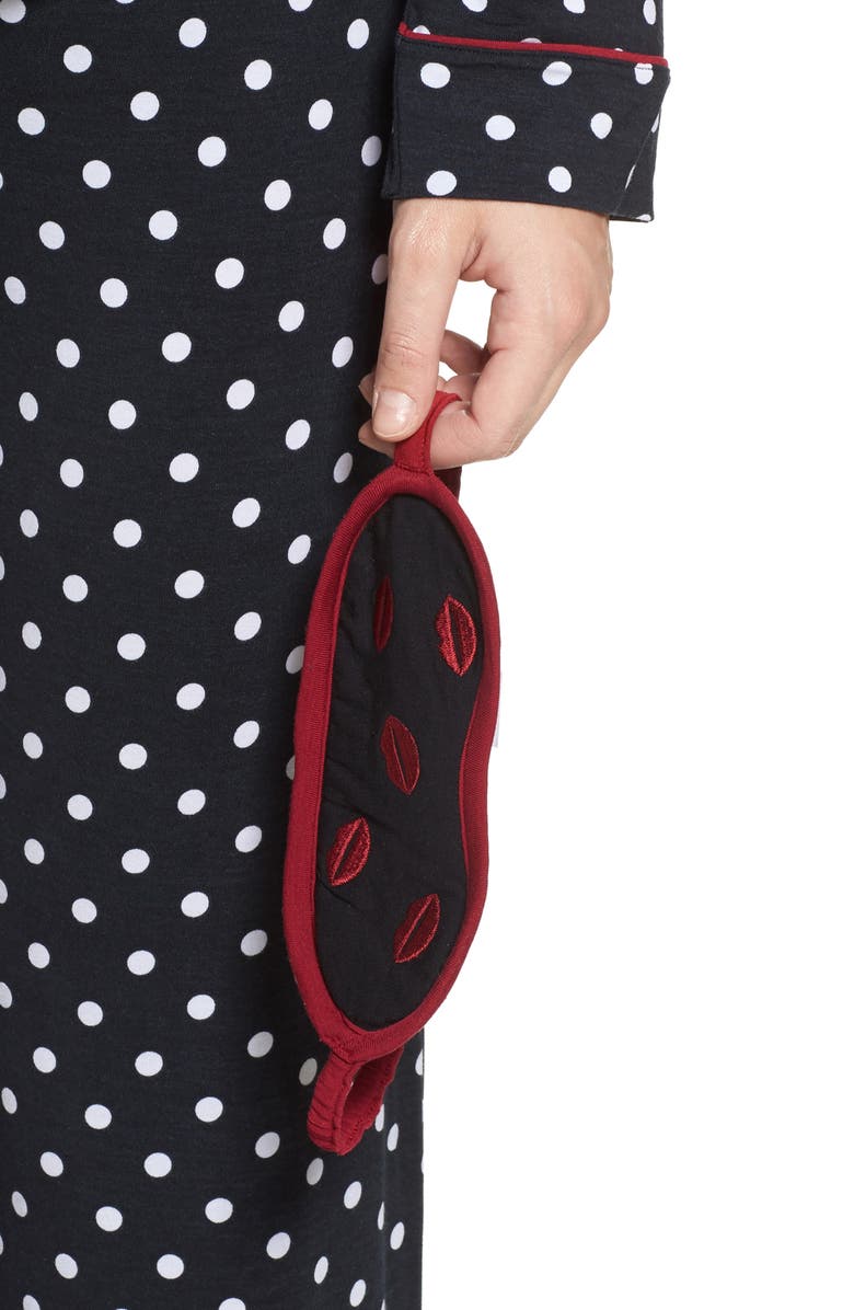 PJ Salvage Stretch Modal Pajamas & Eye Mask, Alternate, color, 