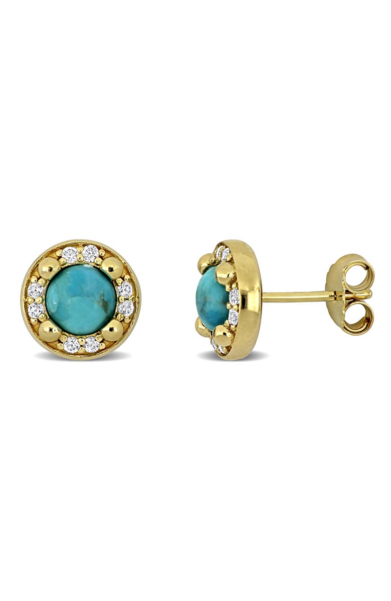 Julianna B. Composite Turquoise Halo Stud Earrings, Main, color, Turquoise