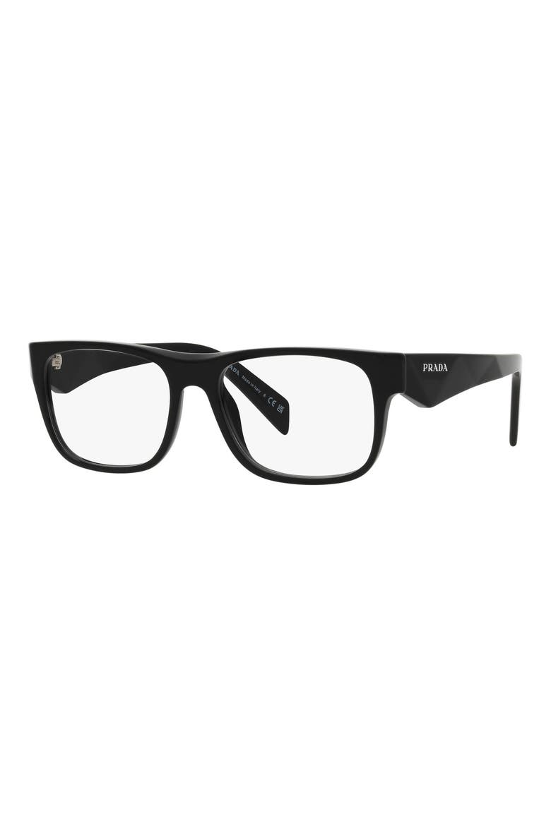 55mm Square Optical Glasses, Alternate, color, BLACK