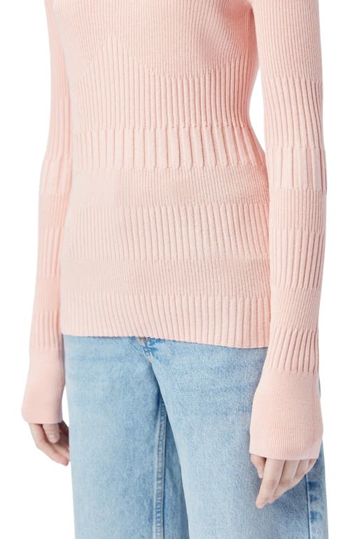 Gobi Mongolian Cashmere Ribbed Cotton Silk Cashmere Blend Sweater In Pink