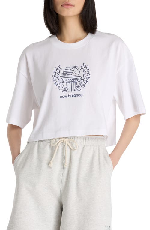 NEW BALANCE NEW BALANCE X DEBUT OVERSIZE CROP SCULPTURE GRAPHIC T-SHIRT