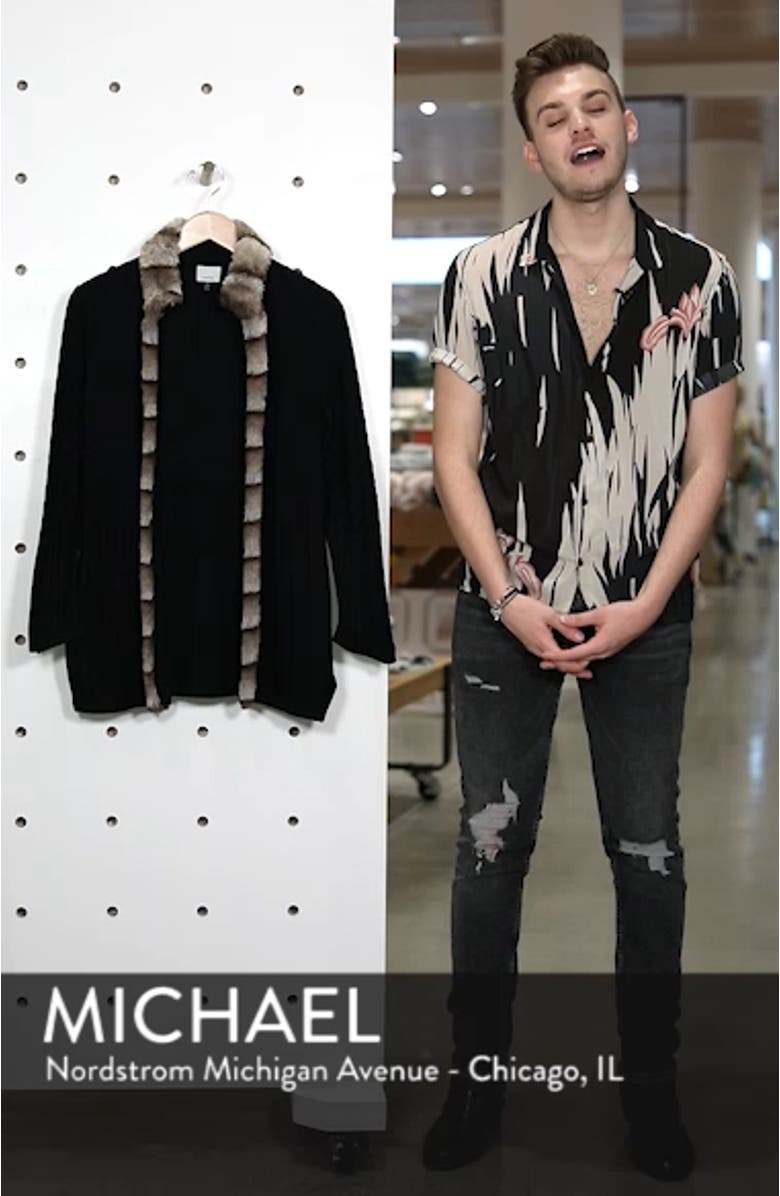 Faux Fur Trim Knit Jacket, sales video thumbnail