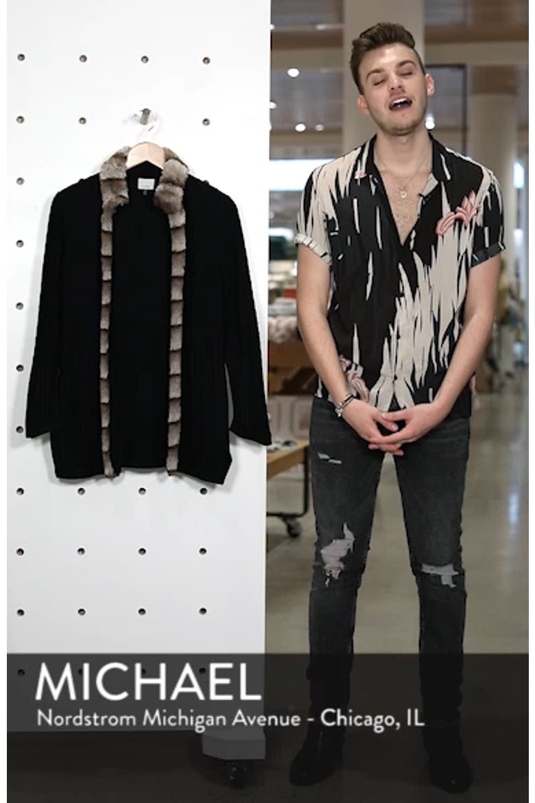 Faux Fur Trim Knit Jacket video