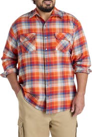 Harbor Bay by DXL Big & Tall Plaid Flannel Sport Shirt V1