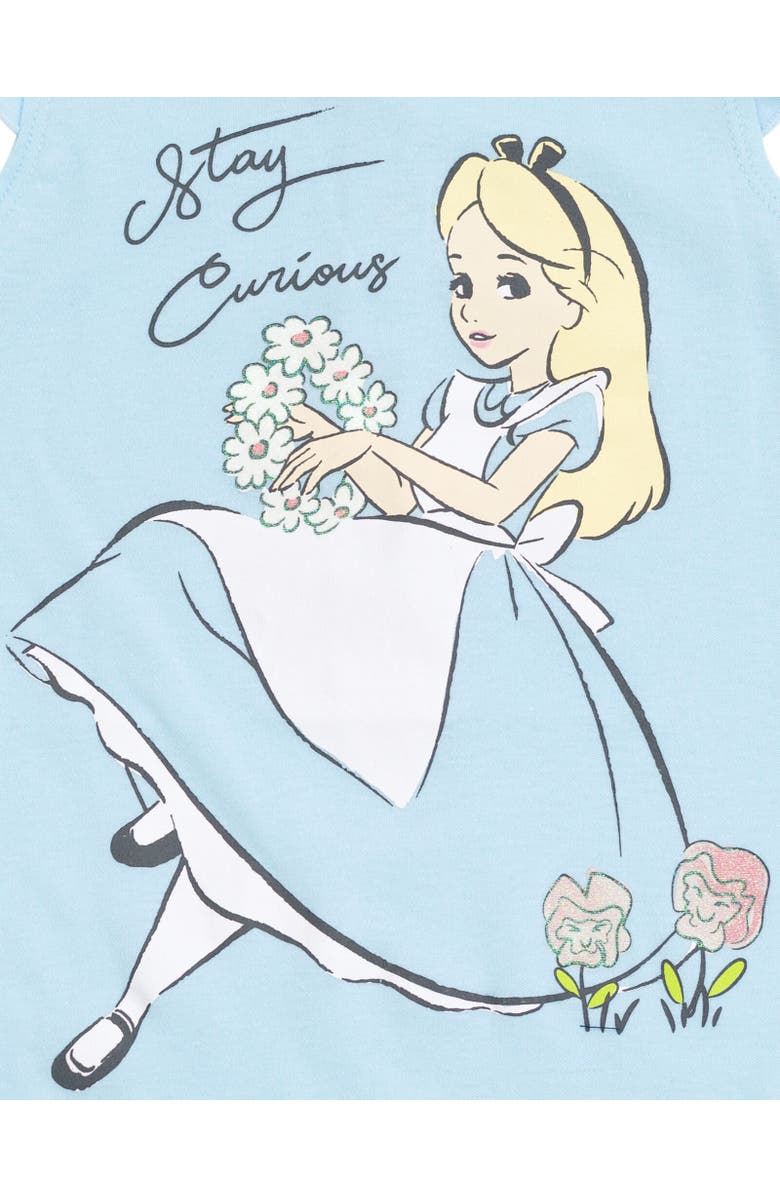 Disney Sleeveless Romper Headband Set, Alternate, color, Alice In Wonderland Blue