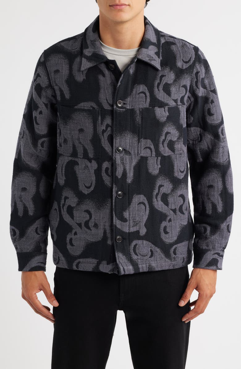 PS Paul Smith Abstract Print Casual Fit Button-Up Shirt, Alternate, color, Black