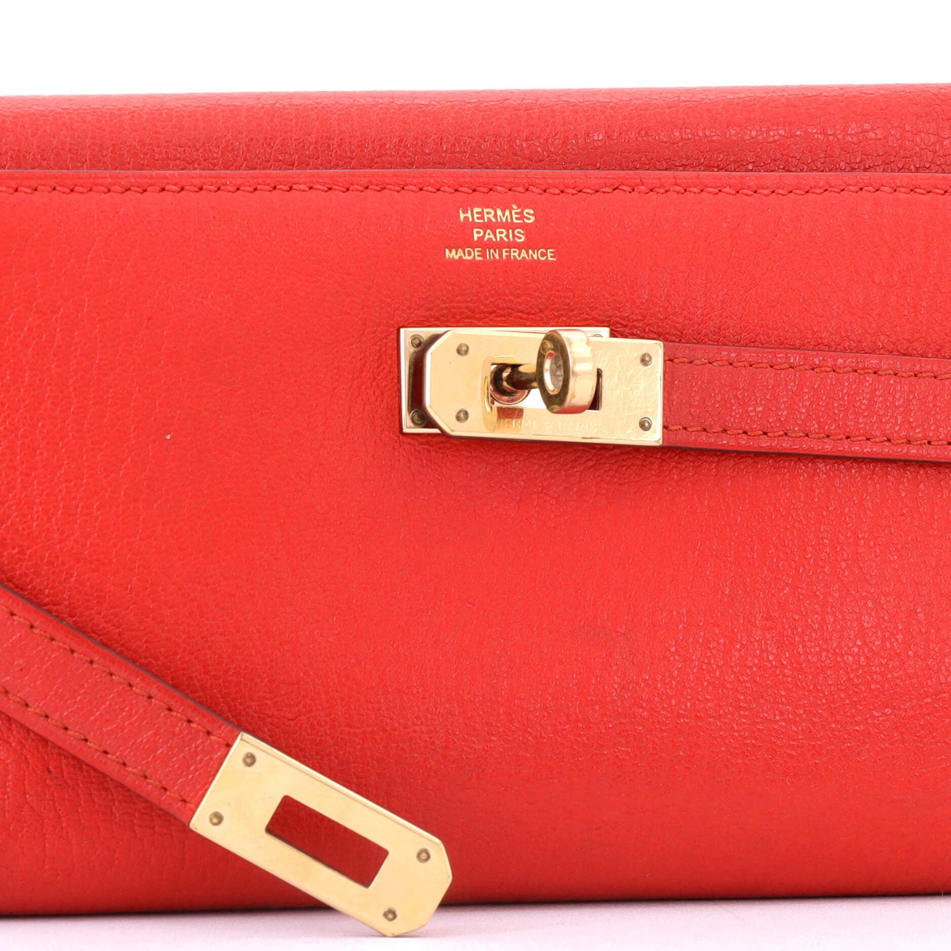Kelly Trifold Wallet Chevre Mysore Medium, Alternate, color, Red