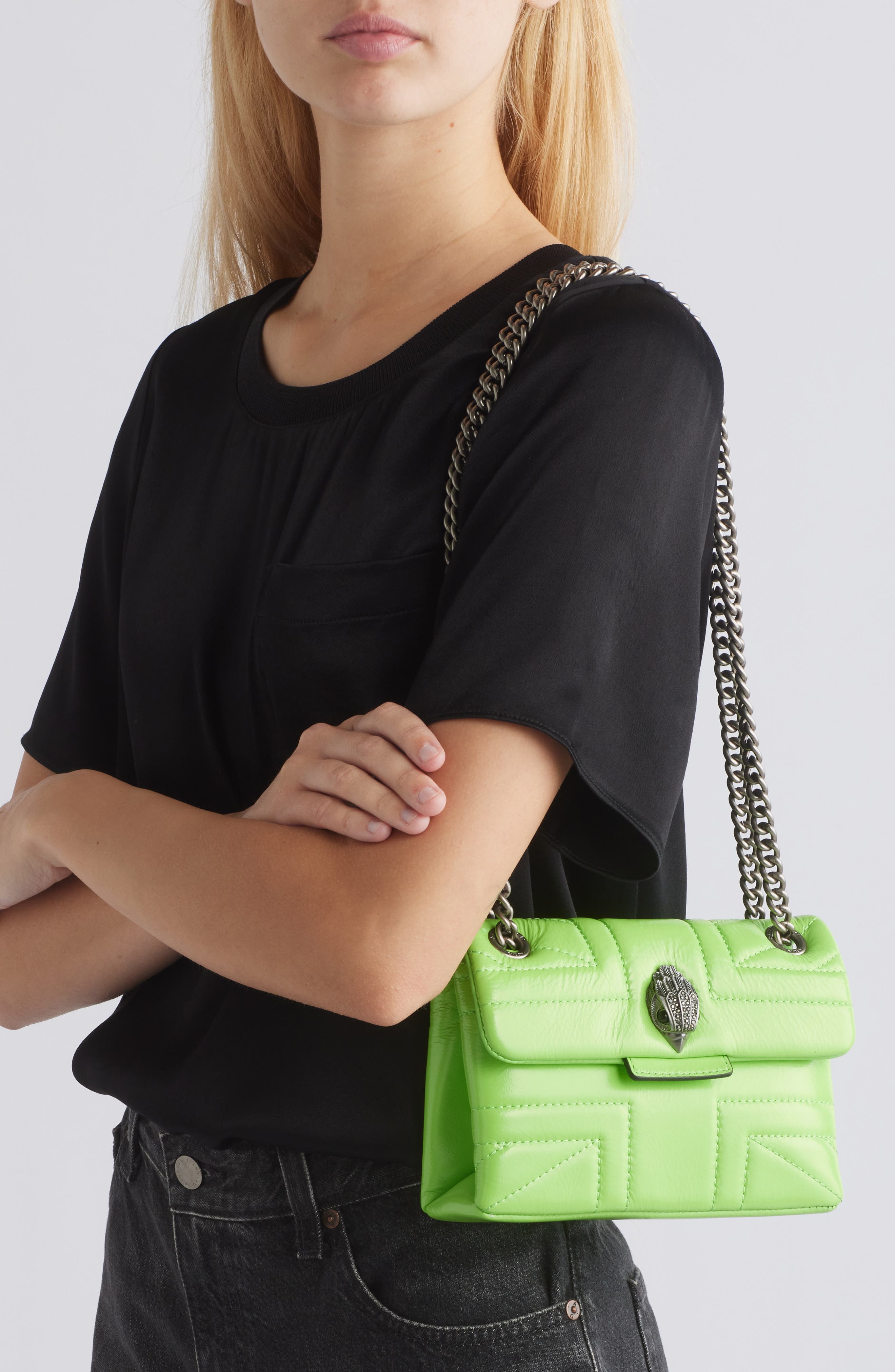 Kurt Geiger London Mini Leather Kensington Leather Shoulder Bag, Alternate, color, 