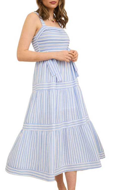 BLU PEPPER BLU PEPPER STRIPE MIDI SUNDRESS 