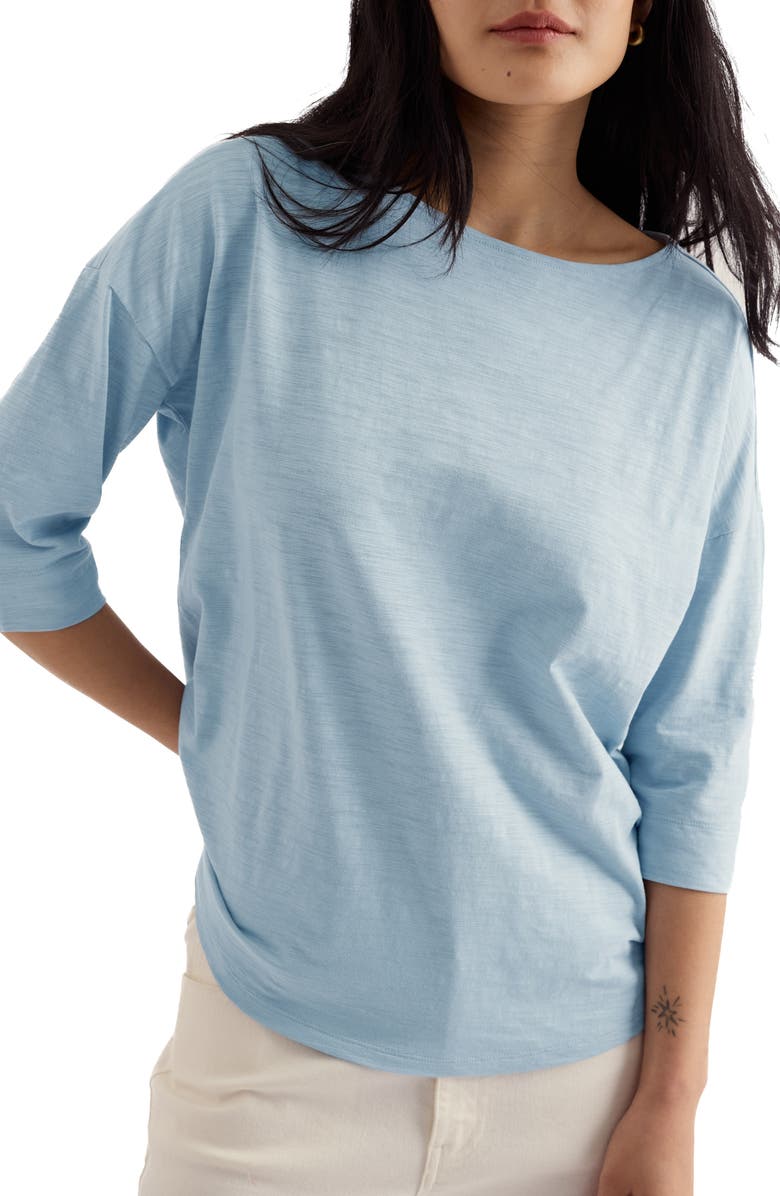 Seasalt Cornwall Tremayne Quay Organic Cotton Top, Main, color, Blue Fog