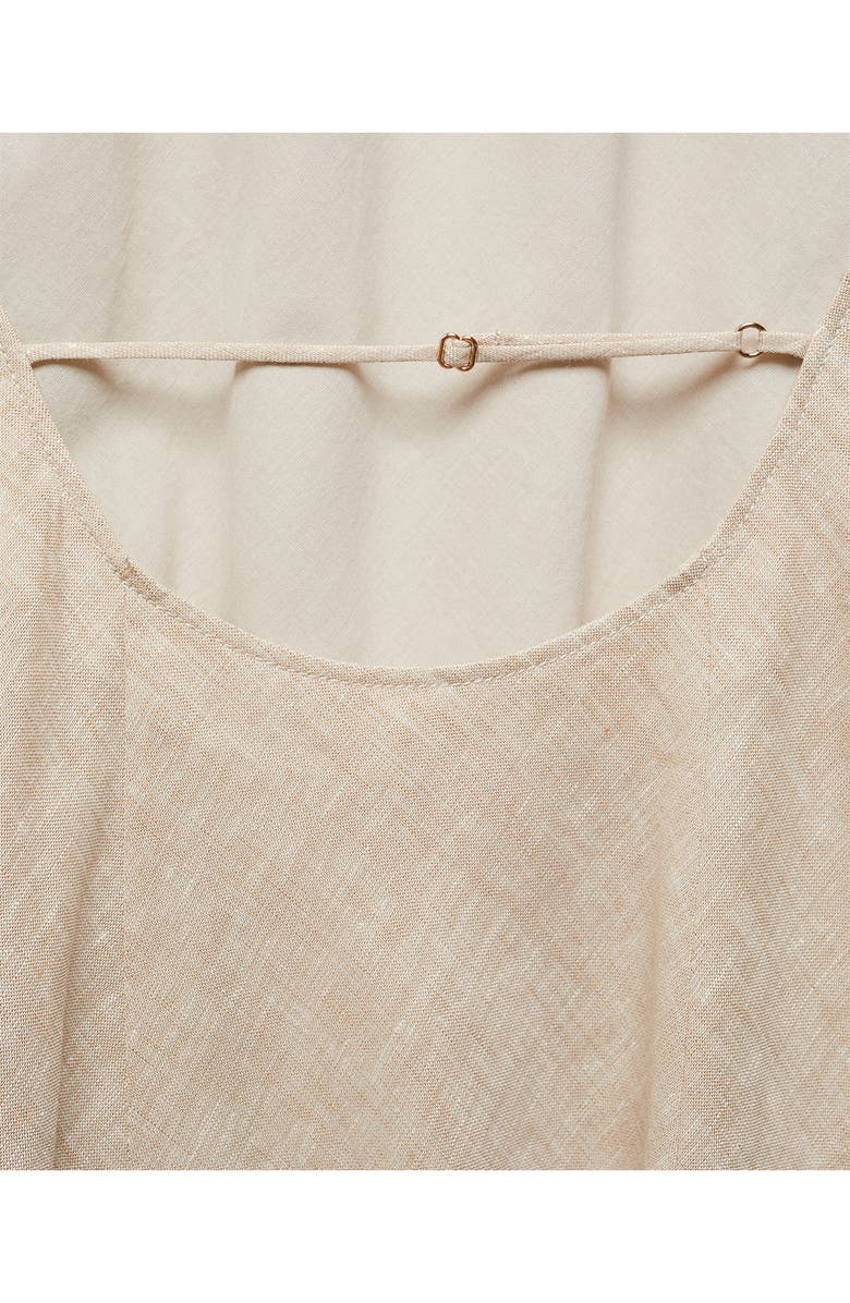 MANGO Open Back Linen Dress, Alternate, color, 