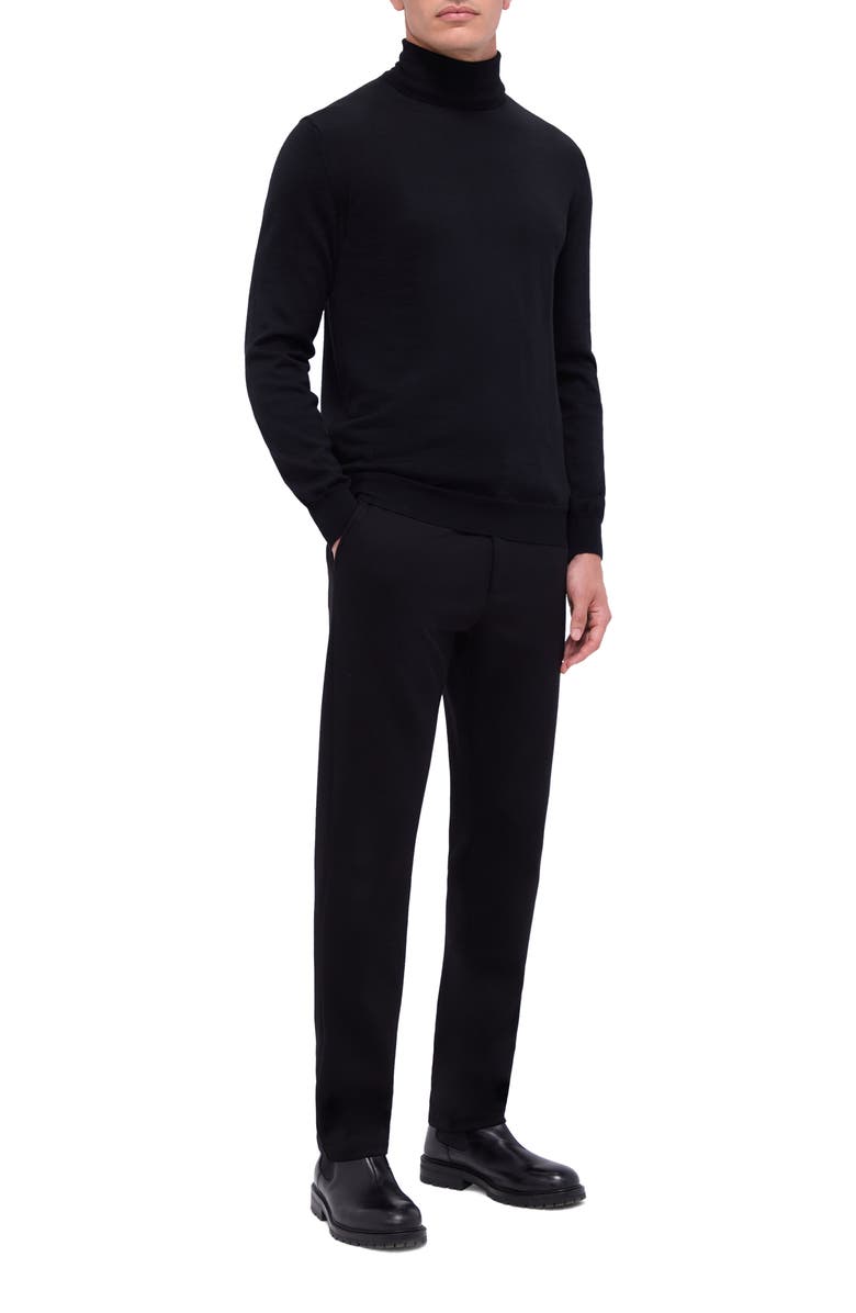Bugatchi Sawyer Merino Wool Turtleneck Sweater, Alternate, color, Black