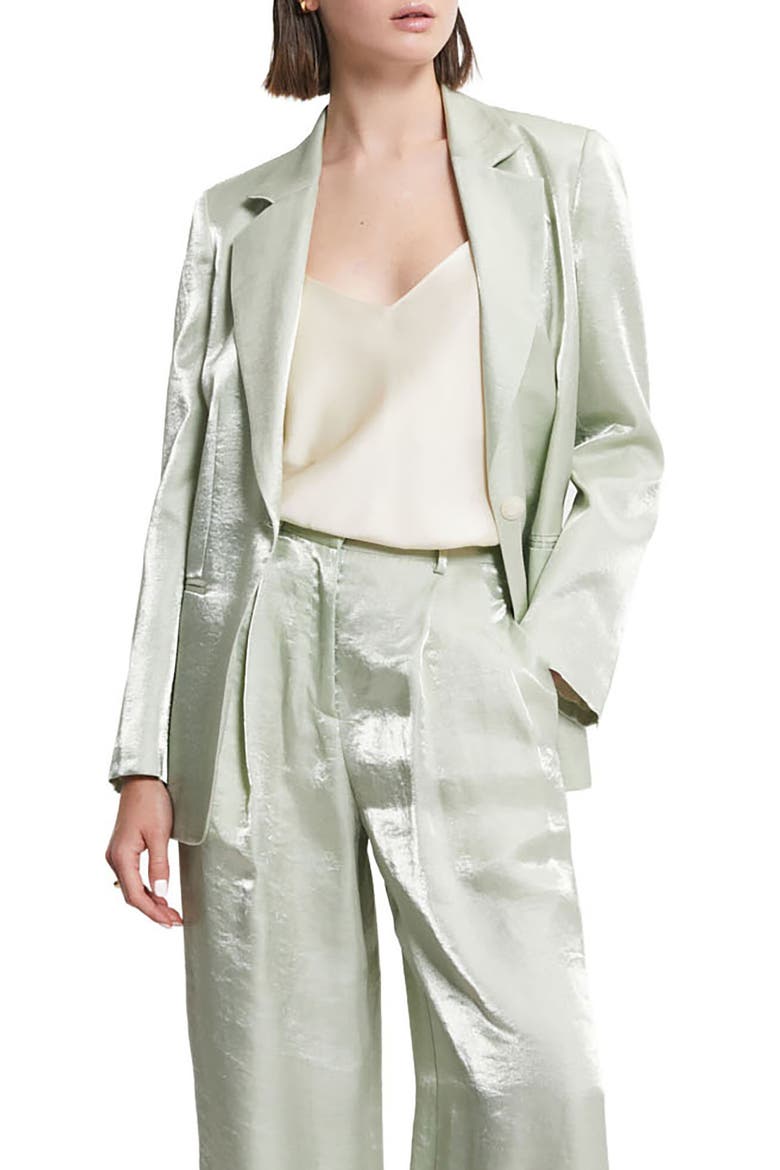 Viscose And Linen Jacket, Main, color, Mint