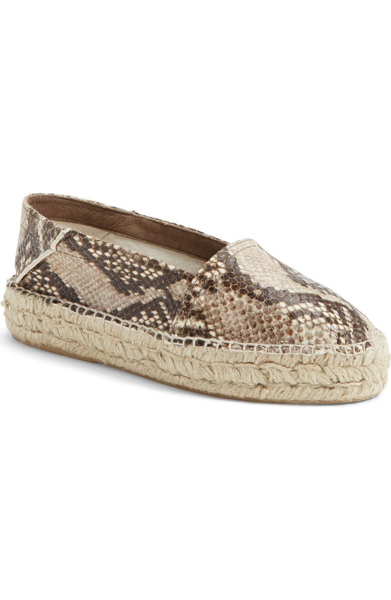 Diane von Furstenberg 'Tilly' Snake Embossed Espadrille Flat, Main, color,