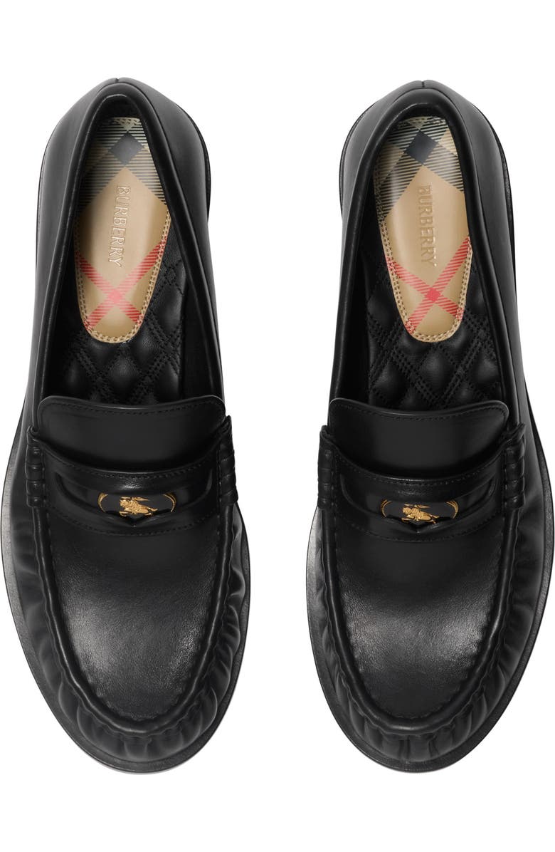 Burberry Women's Leather Cadet Loafers, Alternate, color, Black