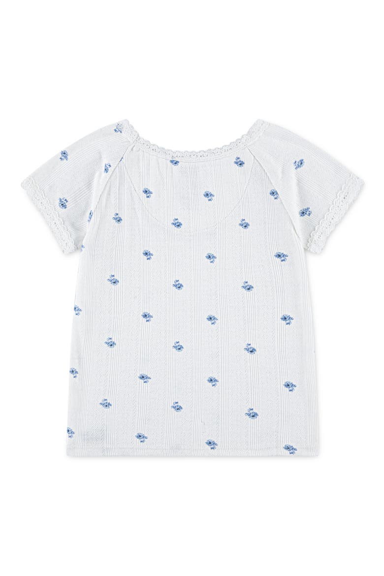 Kids' Ditsy Print Knit Top, Alternate, color, BRIGHT WHITE