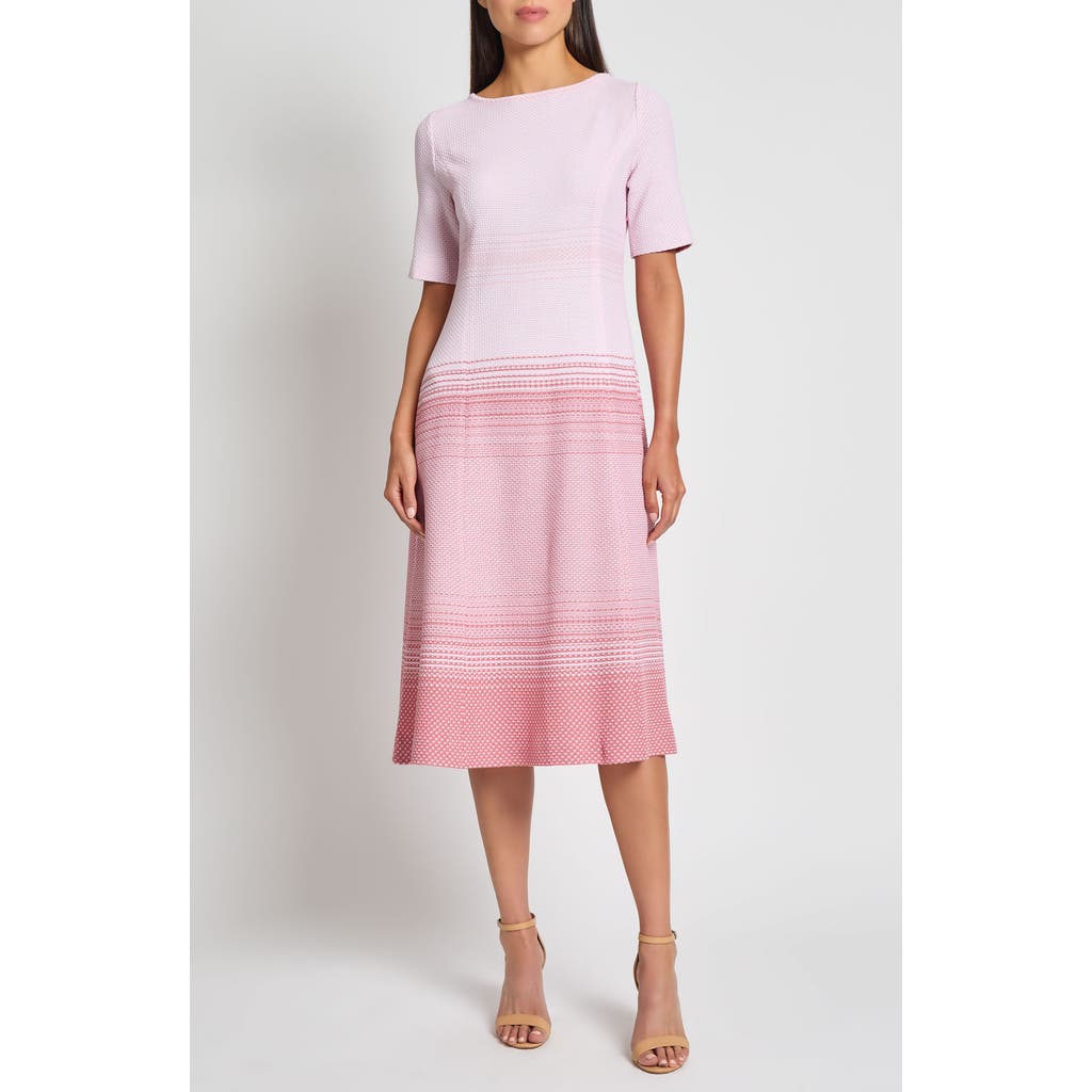 Misook A Line Ombre Midi Dress In Soft Blush Multi