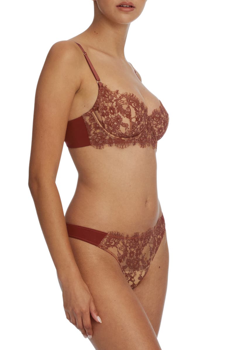 Skarlett Blue Entice Underwire Balconette Bra, Alternate, color, Clay/ Nylon