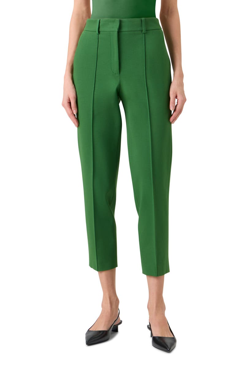 Akris punto High Waist Signature Jersey Pants, Main, color, Green