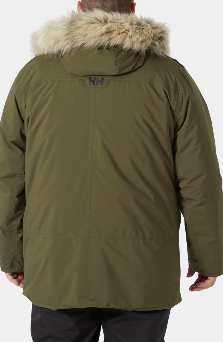 Helly Hansen Reine Waterproof Insulated Parka with Faux Fur Trim Hood, Alternate, color, Utility Green
