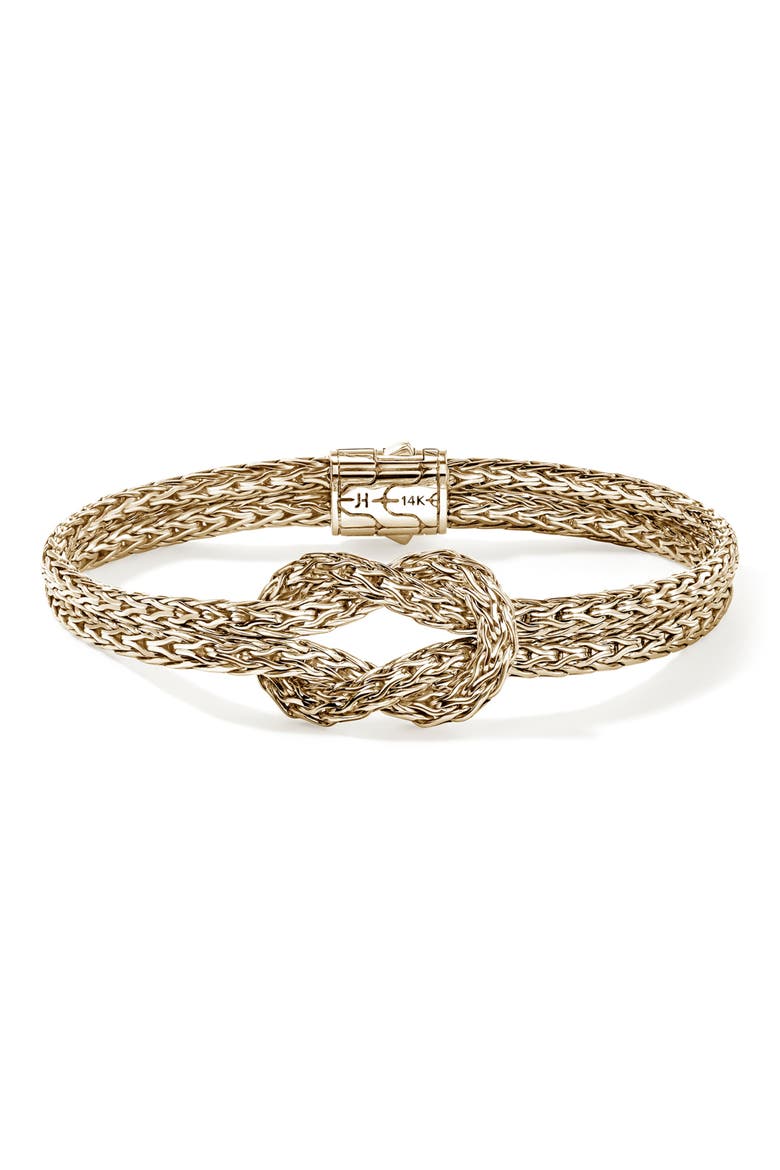 Love Knot Bracelet, 7mm, Main, color, GOLD