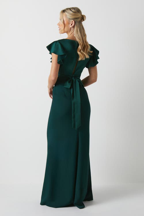 Coast Petite V-neck Maxi Bridesmaid Dress In Green
