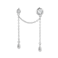 Lucy Quartermaine Double Post Drop Earrings with White Topaz