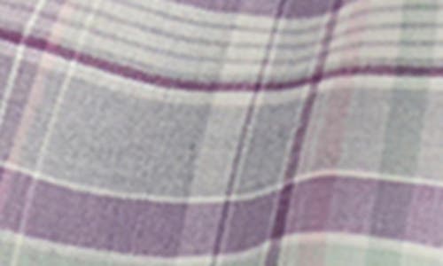 Ralph Lauren Plaid Cotton-blend Henley Pajama Set In Purple