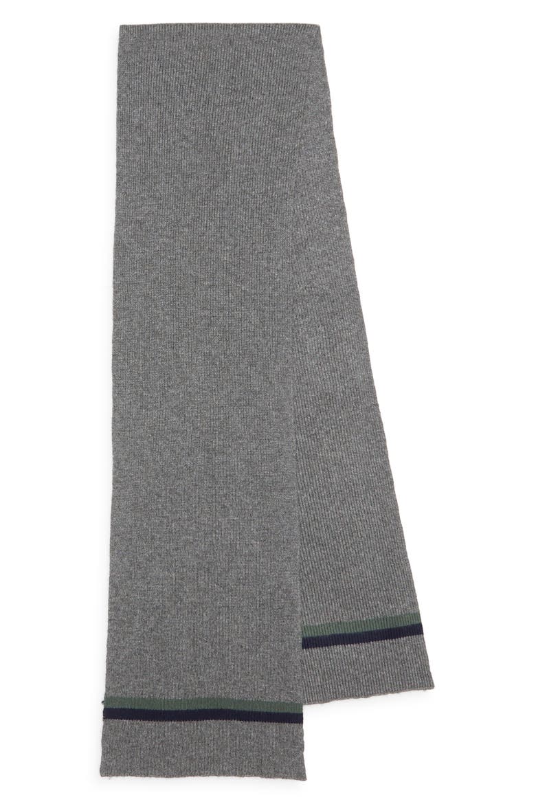 Tipped Wool and Cashmere Scarf, Alternate, color, GREY