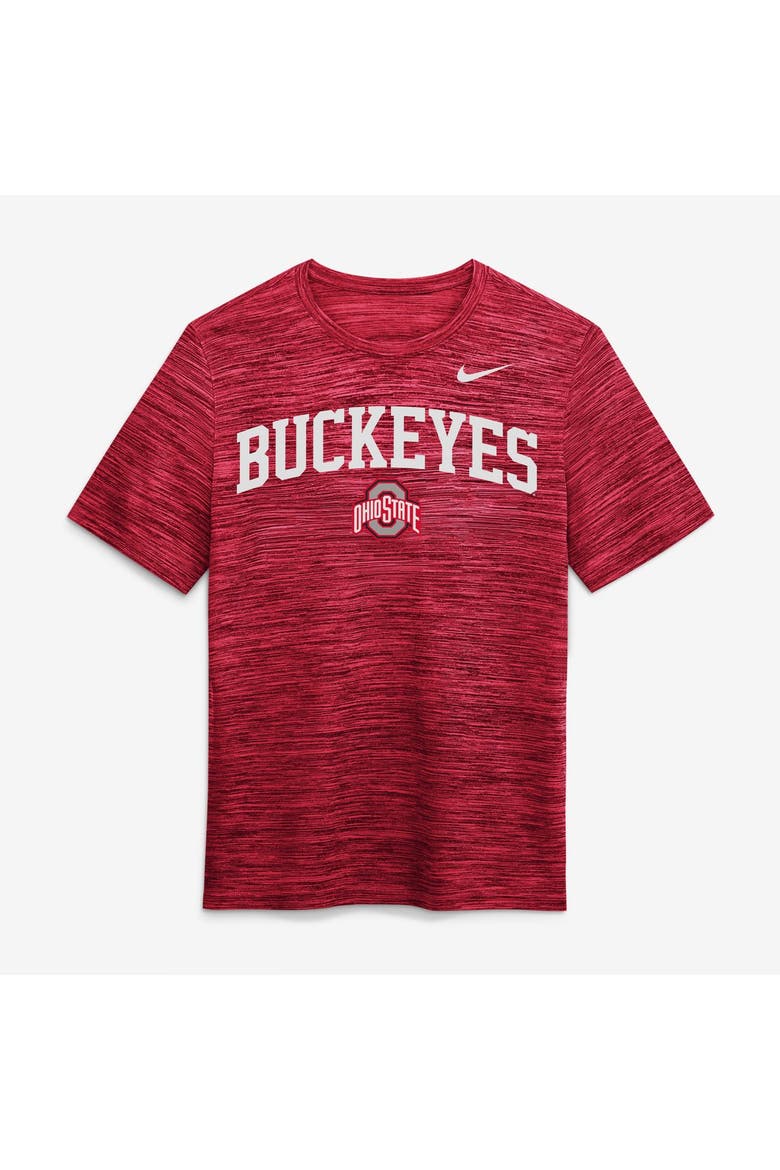 Men's Nike  Scarlet Ohio State Buckeyes Primetime Arch Logo Velocity Dri-FIT T-Shirt, Main, color, Scarlet