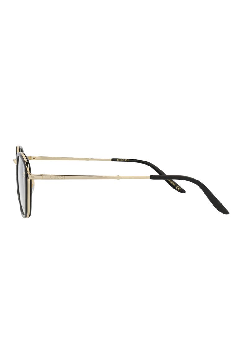 49mm Square Optical Frames, Alternate, color, BLACK GOLD TRANSPARENT