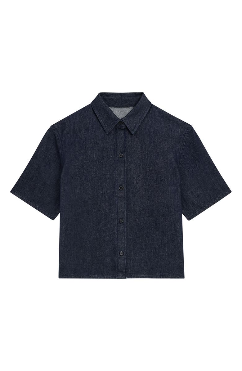 Theory Boxy Denim Button-Up Shirt, Alternate, color, 