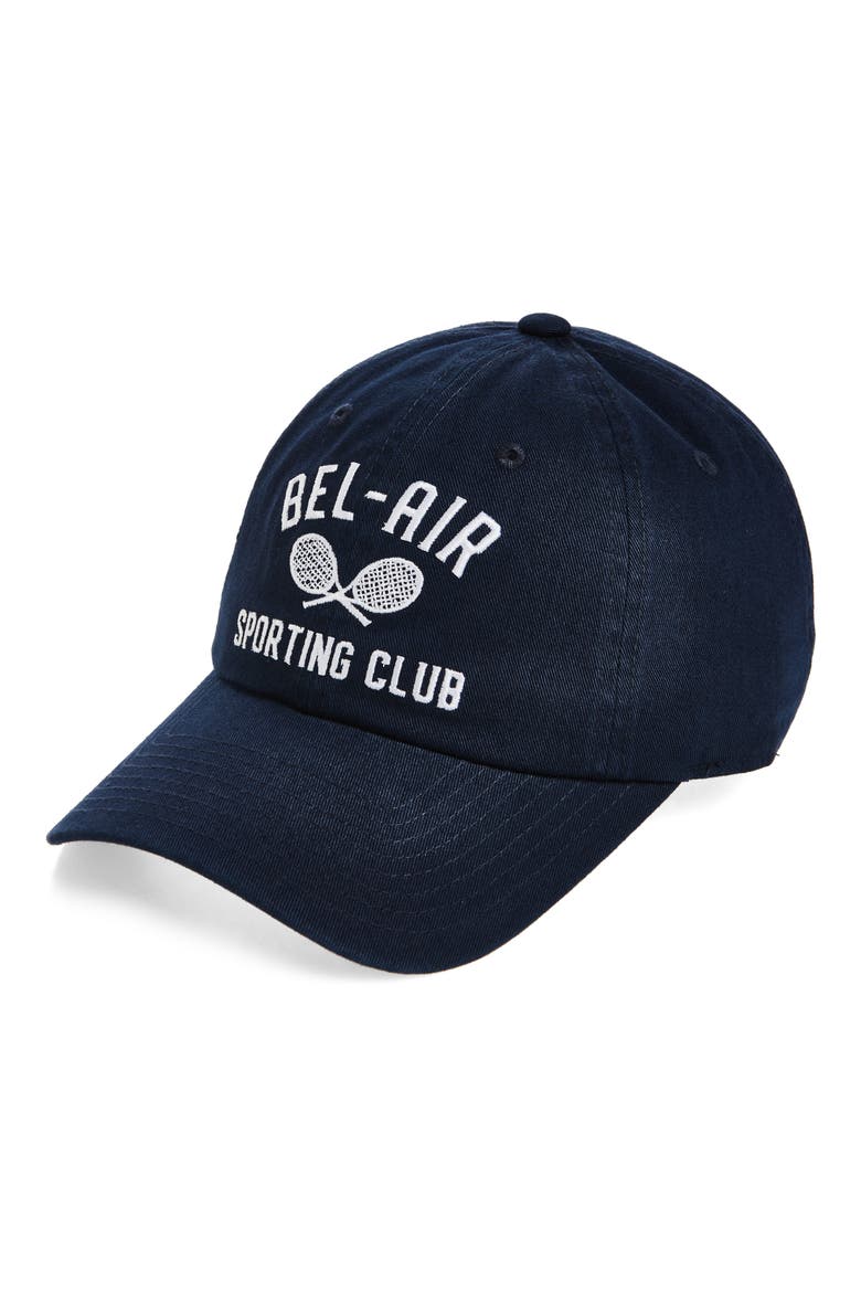 Bel-Air Club Cotton Baseball Cap, Main, color, NAVY
