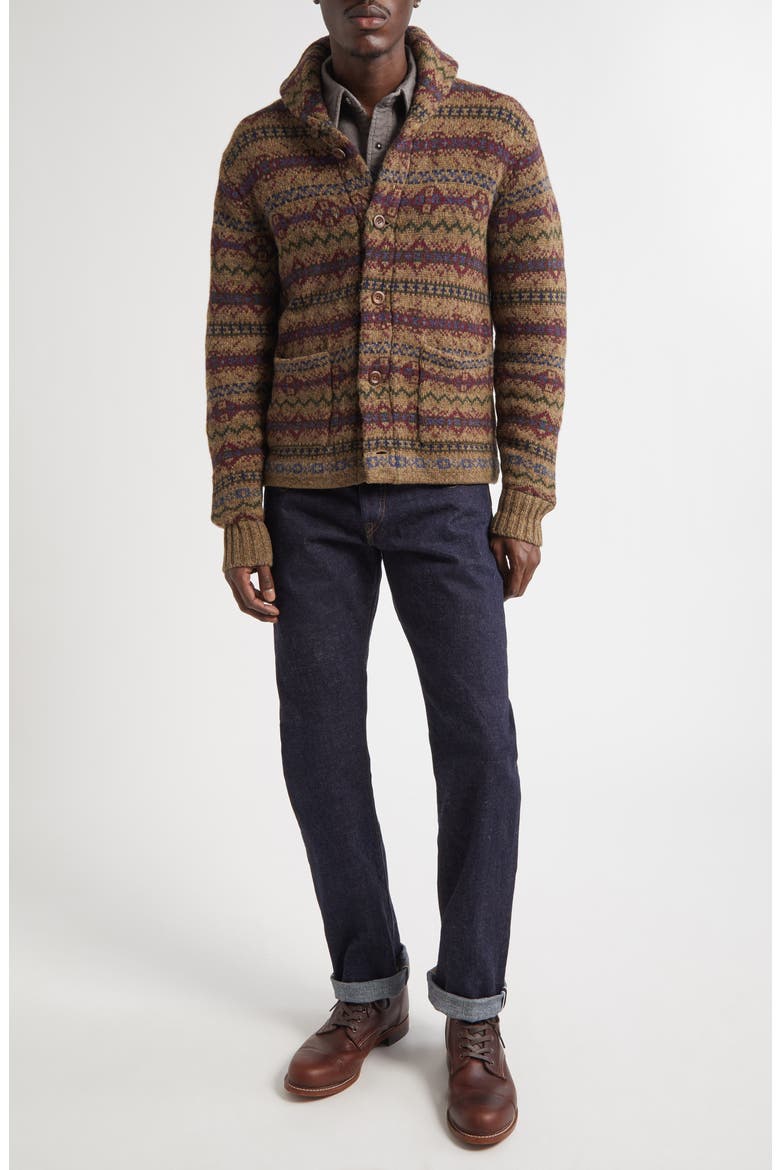 Fair Isle Wool Cardigan, Alternate, color, LODEN HEATHER MULTI