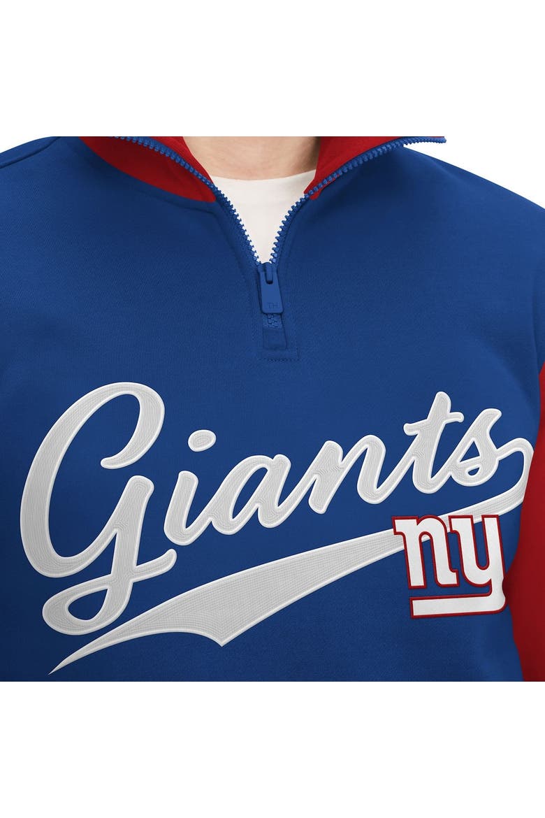 Men's Tommy Hilfiger Royal/Red New York Giants Aiden Quarter-Zip Sweatshirt, Alternate, color, Royal