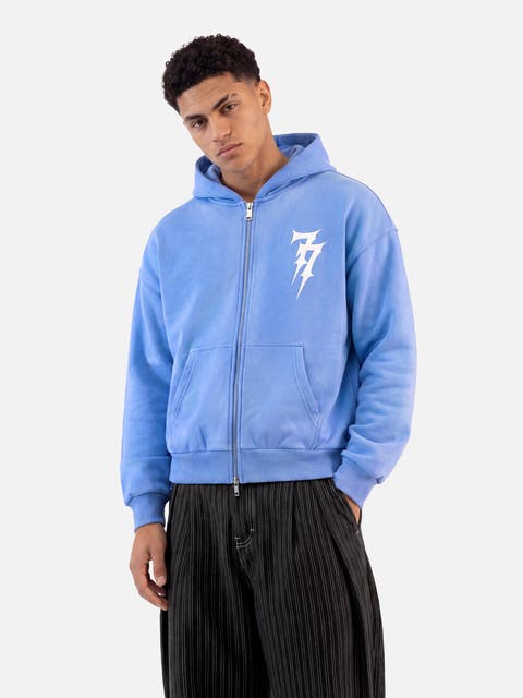 Boxy Washed Zip Up Hoodie