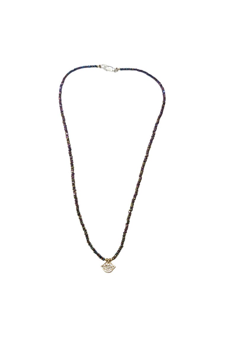 Rainbow Pyrite Kiss Necklace, Alternate, color, multicolor