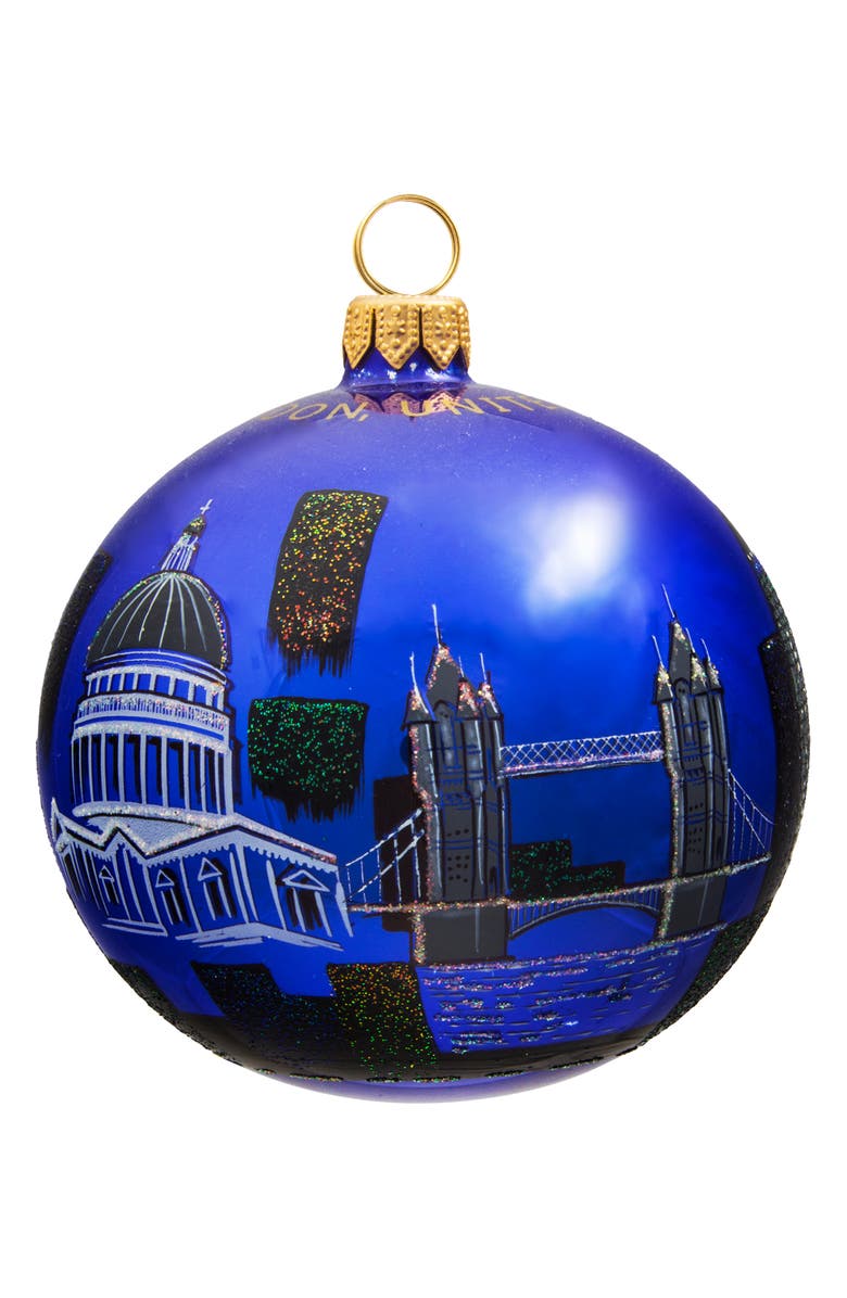 Joy to the World Collectibles London 360 Ornament, Alternate, color, Blue