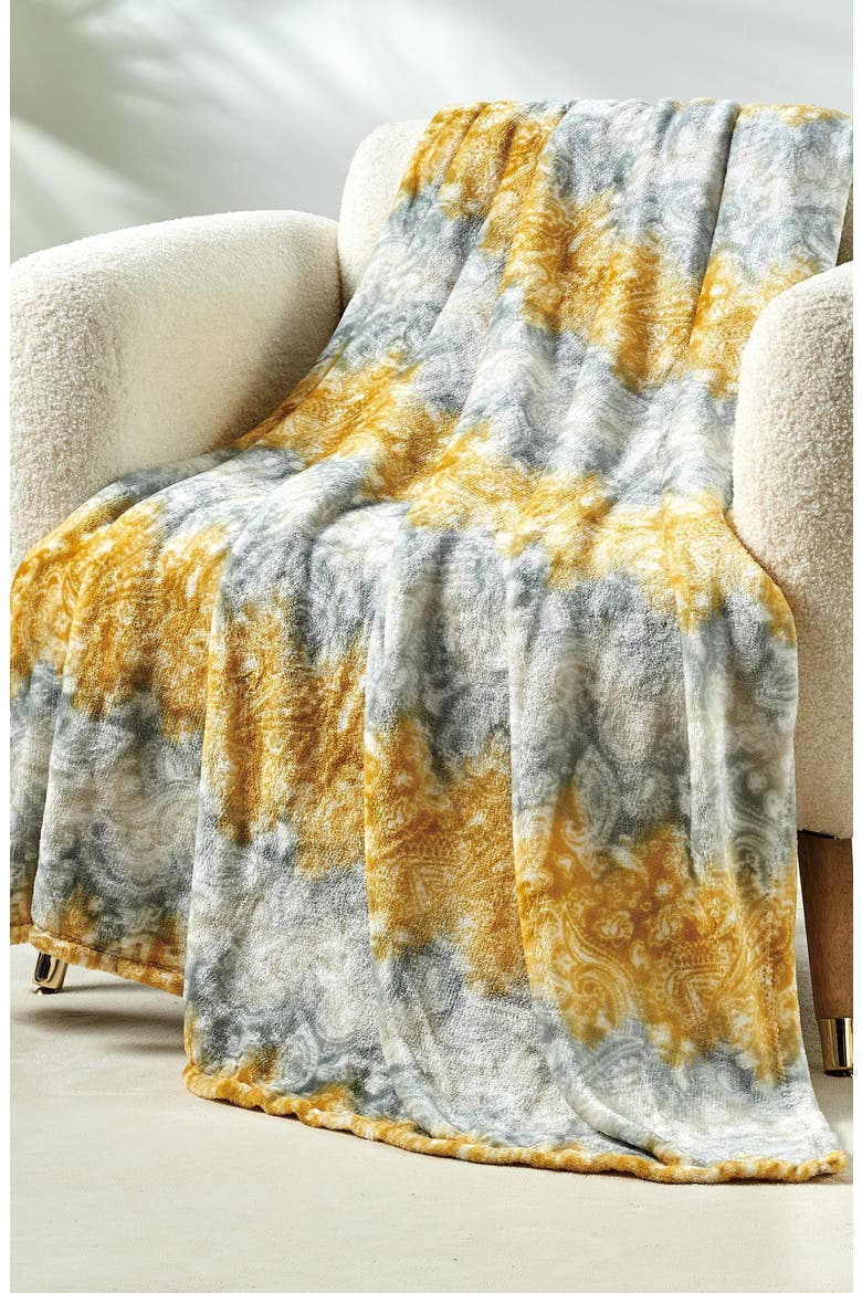 Cellia Sloth Paisley Plush Throw, Alternate, color, HEART AND STARS