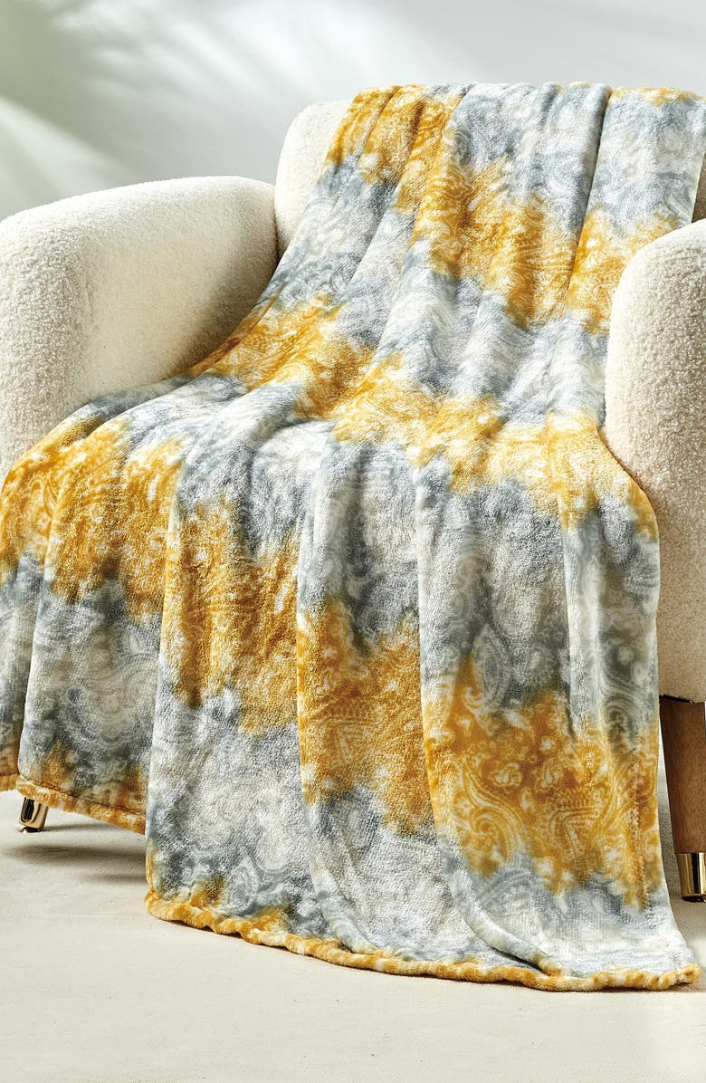 Luxury Home Cellia Sloth Paisley Plush Throw, Alternate, color, Heart And Stars