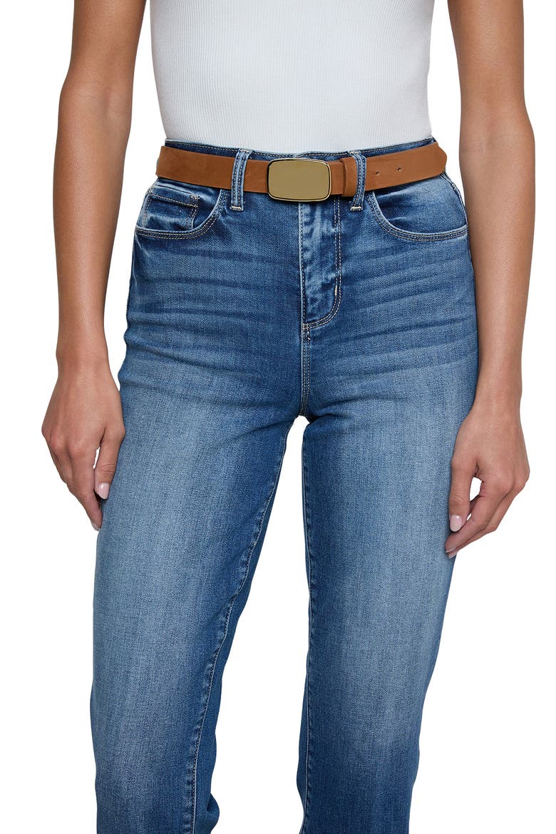 Hennie Sleek Leather Belt, Alternate, color, TAN NUBUCK