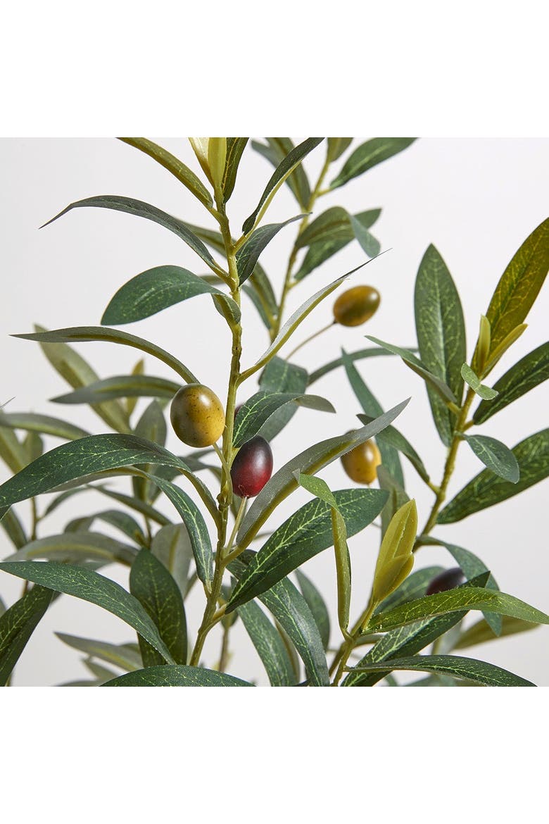 Artificial Olive Topiary Tree with Mediterranean Pot, Alternate, color, Green