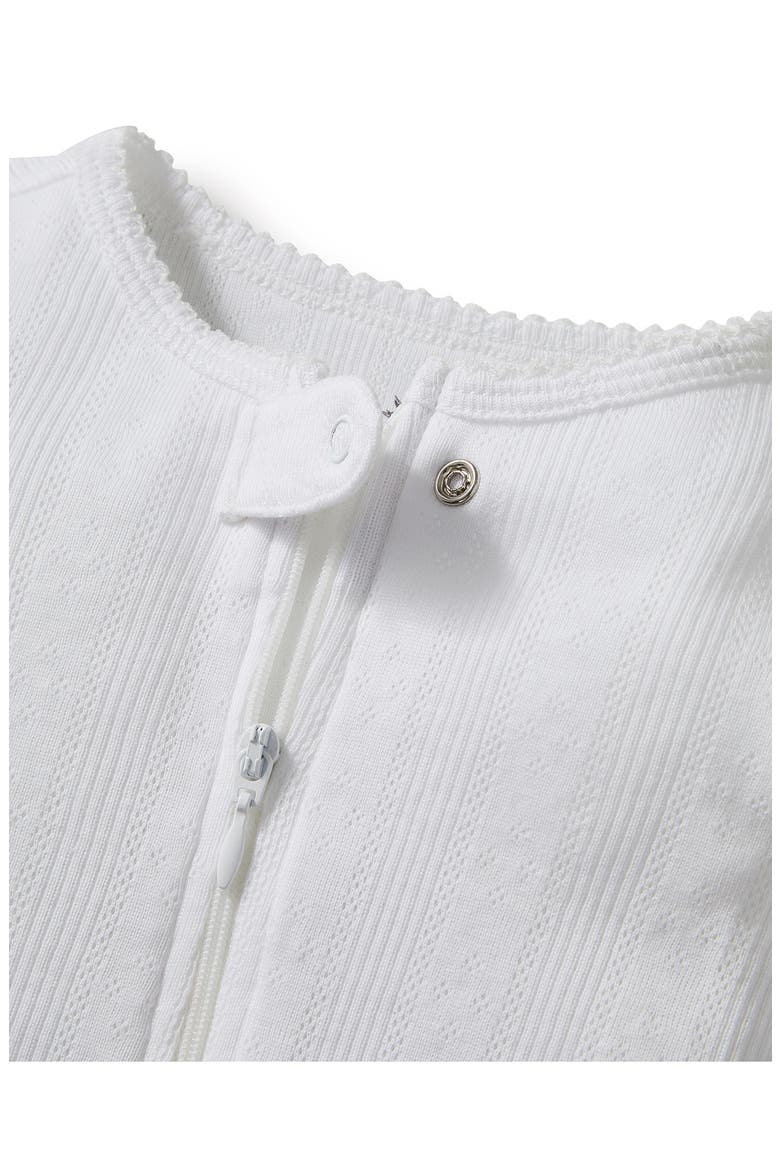 Pointelle Footie Romper, Alternate, color, WHITE