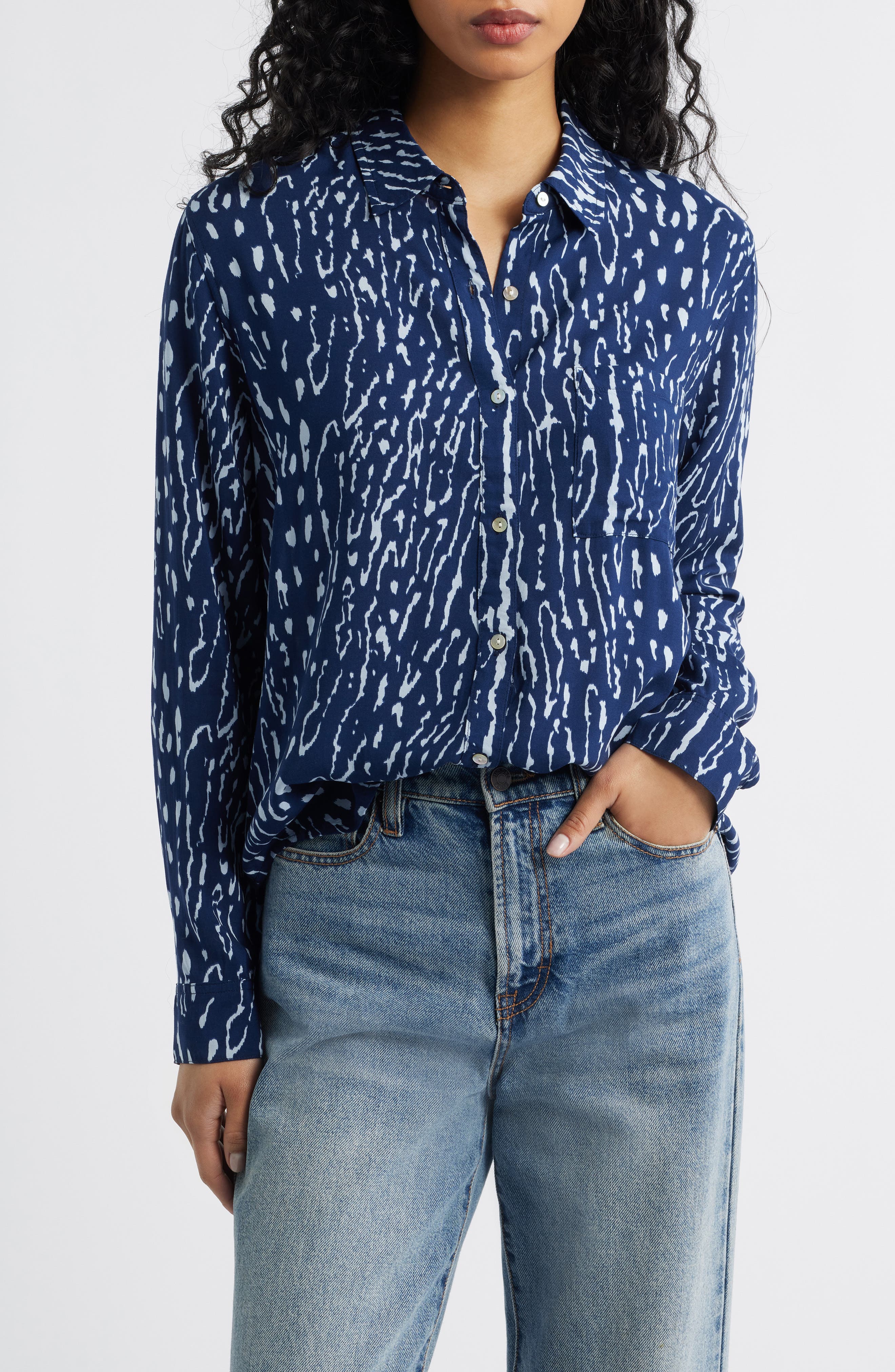 Josephine Print Button-Up Shirt