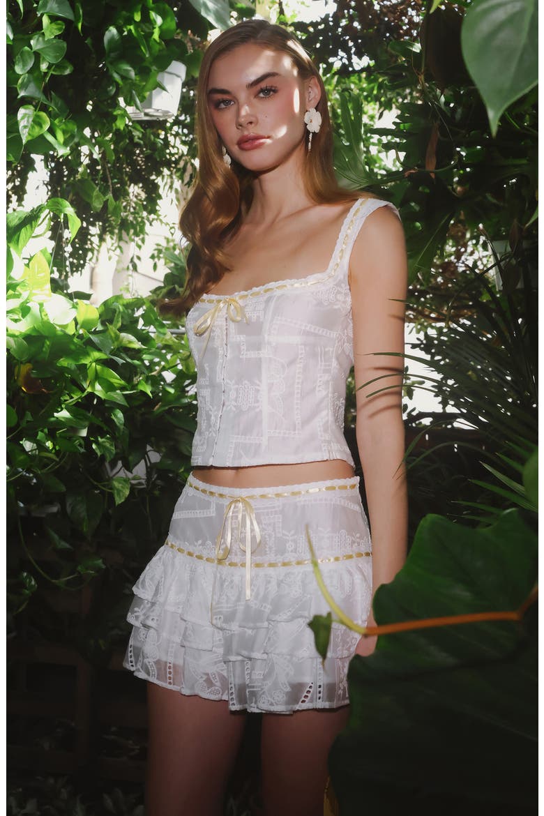 Tiered Miniskirt, Alternate, color, WHITE
