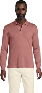 Lands' End Long Sleeve Cotton Supima Polo Shirt